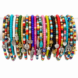 Seed Bead Charm Bracelets (10pc)