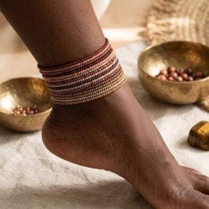 Brown Mix Anklet Set (10pc)