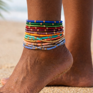 Gold Mix Anklet Set (10pc)