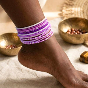 Purple Mix Anklet Set (10pc)