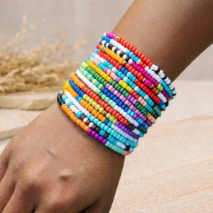 Color Pop Seed Bead Bracelet Set (7pc)