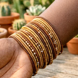 Cocoa Blend Seed Bead Bracelet Set  (10pc)