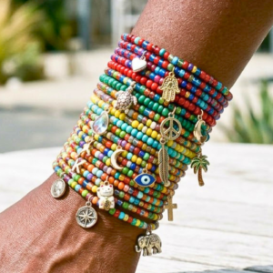 Seed Bead Charm Bracelet Set (7pc)