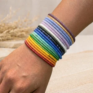 Solid Color Seed Bead Bracelet Set (10pc)