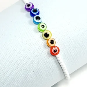 Chakra Evil Eye Bracelet - White