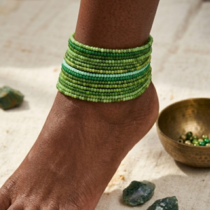 Green Mix Anklet Set (10pc)