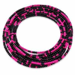 Black & Hot Pink Waist Beads