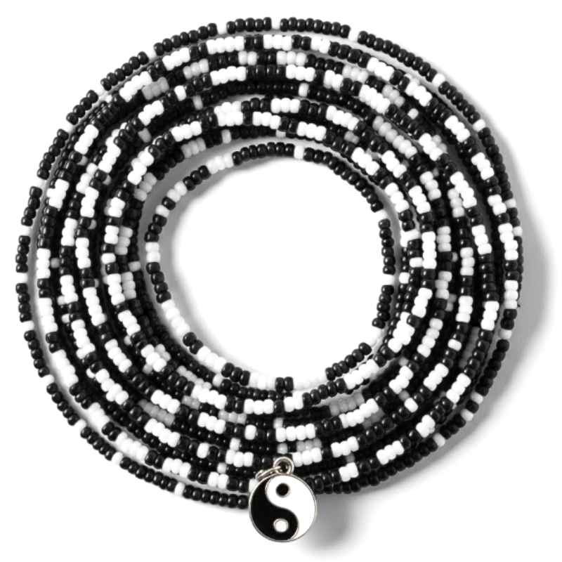 Black + White Yin Yang Waist Beads