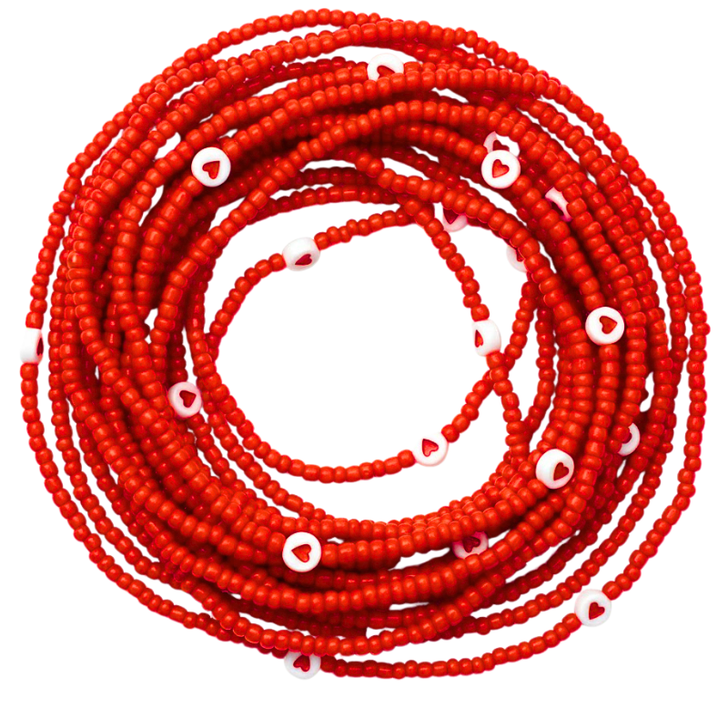 Red Heart Waist Beads