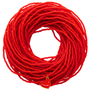 Red Heart Charm Waist Beads