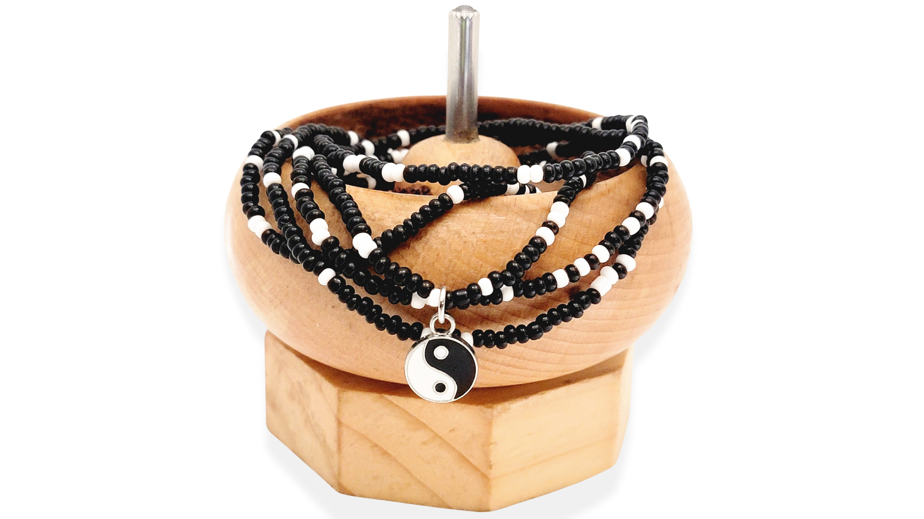 Black + White Yin Yang Waist Beads - Image 2