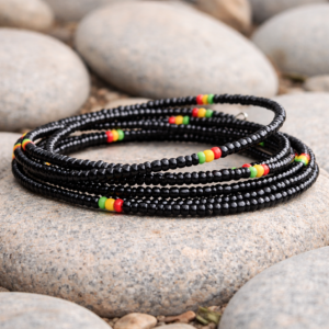 Rasta Memory Wire Bracelet, Black