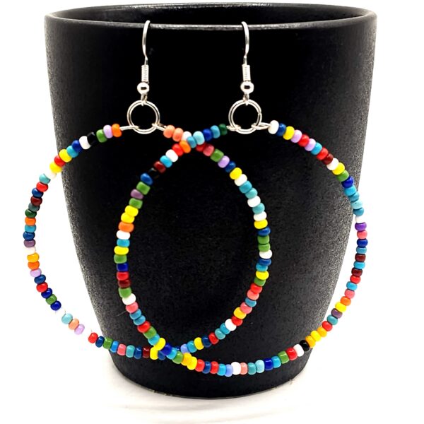 Confetti Beaded Hoop Earrings