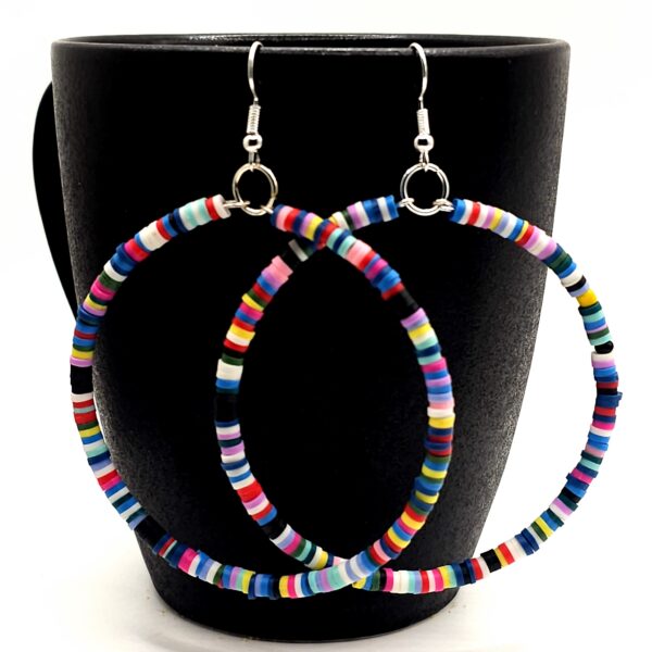 Bold Heishi Disk Earrings