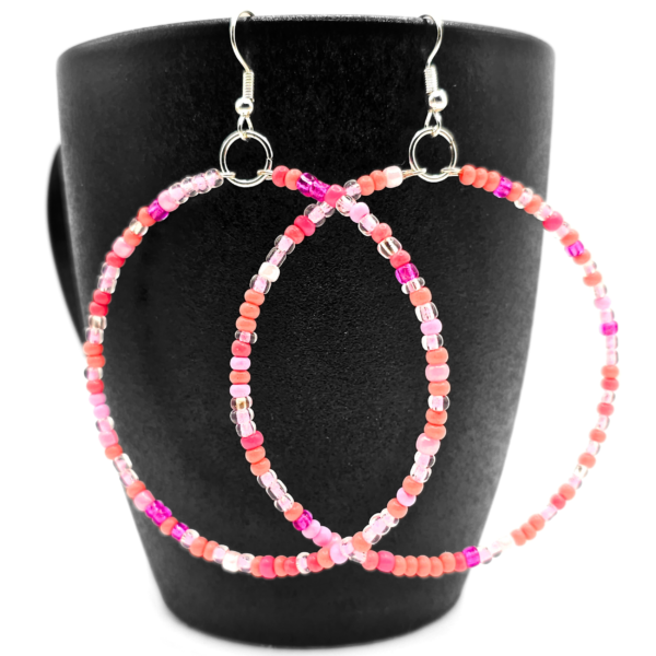 Pink Fusion Beaded Earrings