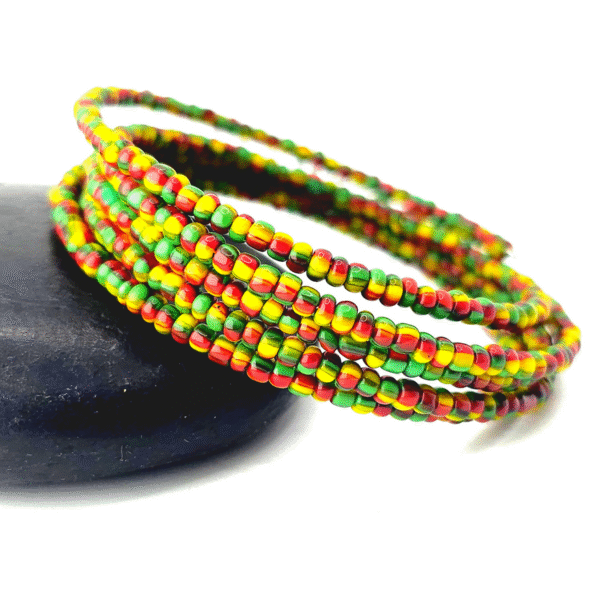 Rasta Checkered Memory Wire Bracelet - Image 2