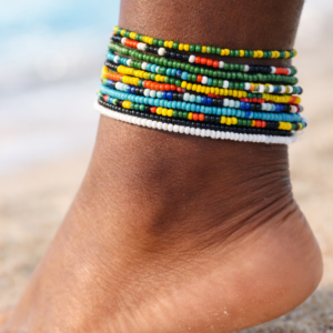 Set of 10 African Anklets