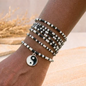 Yin Yang Beaded Bracelet Wrap
