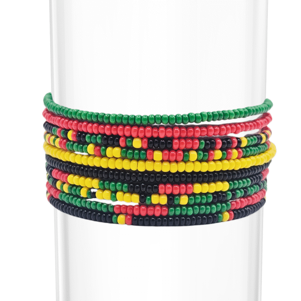 10 Rasta African Seed Bead Bracelets - Image 2