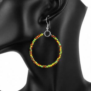 Checkered Rasta Mini Hoop Earrings