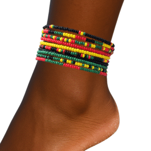 5 Colorful African Anklets