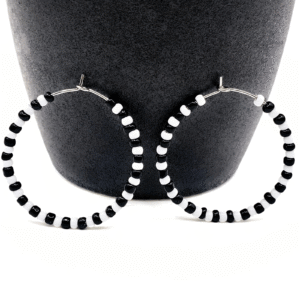 Checkered Mini Hoop Earrings