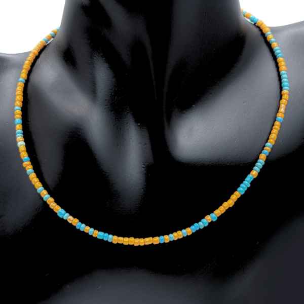 choker blue and orange