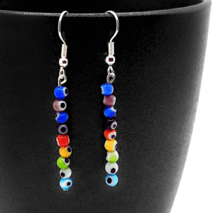 Multicolored Evil Eye Earrings