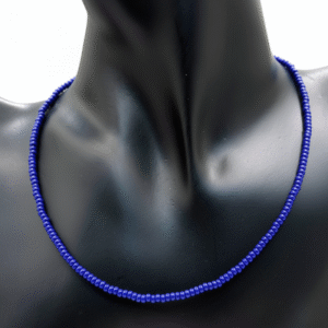 Beaded Blue Choker Necklace