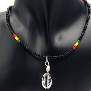 necklace - rasta cowrie