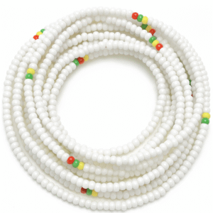 White Rasta Waist Beads