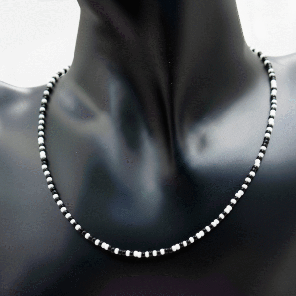 Beaded Black and White Necklace
