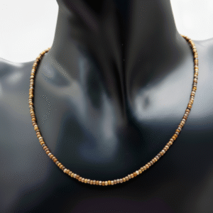 Beaded Gold and Brown Necklace