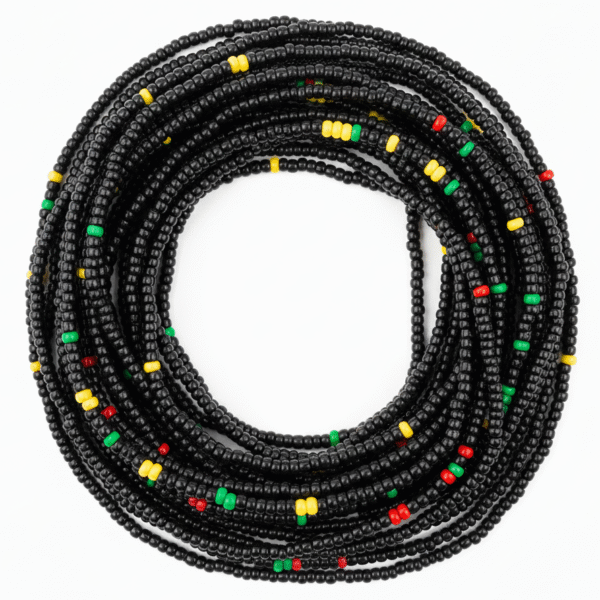 Black Rasta Mix Waist Beads