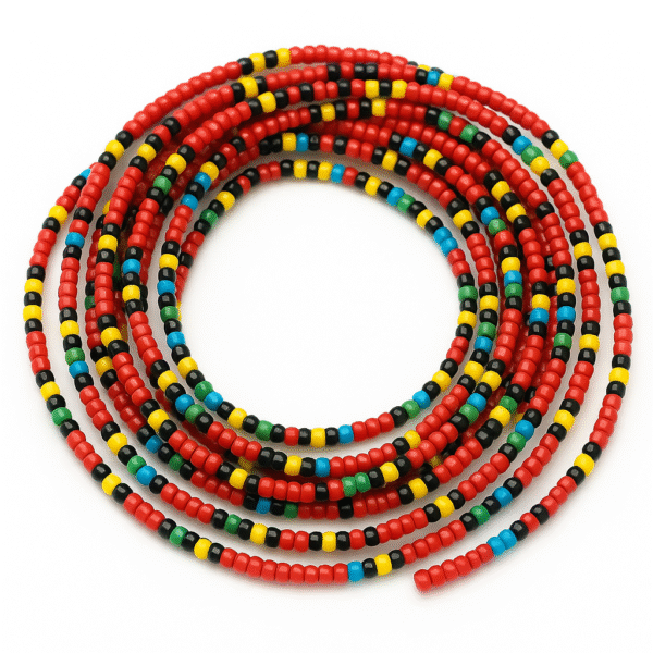 Maasai-Inspired Red & Multicolor Waist Beads