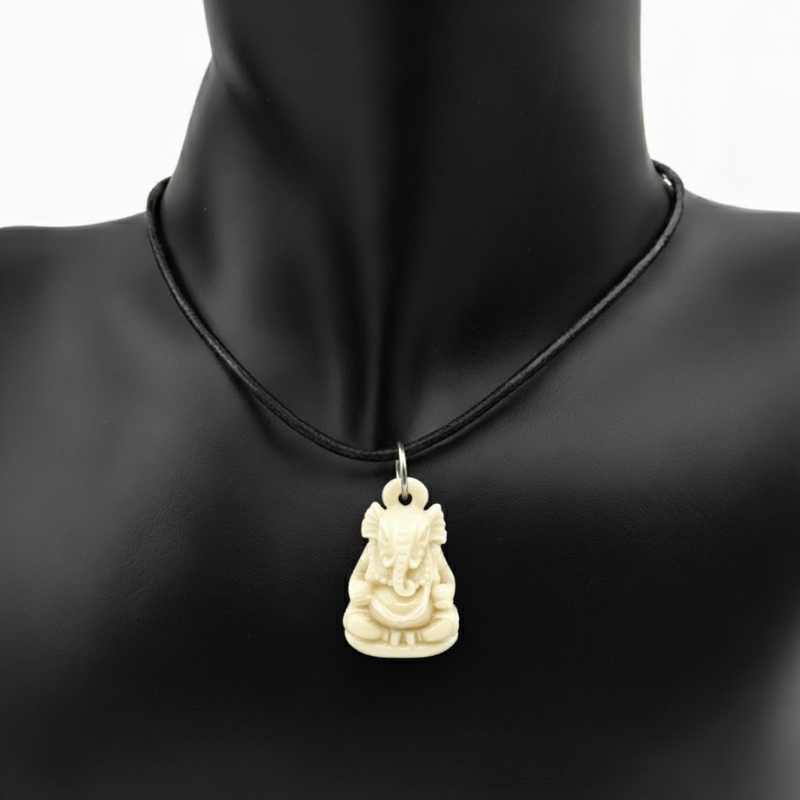 Cream Ganesha Necklace