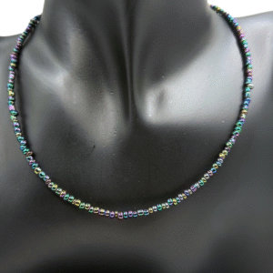 Iridescent Purple BeadedNecklace