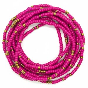 Hot Pink and Gold Waist Beads