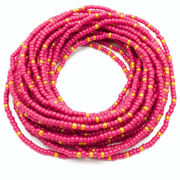 Hot Pink and Gold Waist Beads