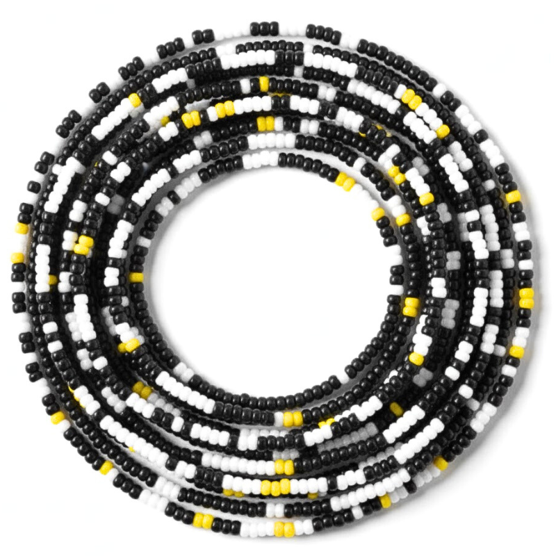 Black White and Yellow Waist Beads
