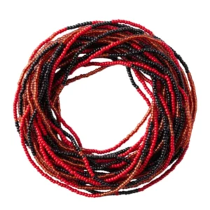 Brown Black and Red Waist Beads