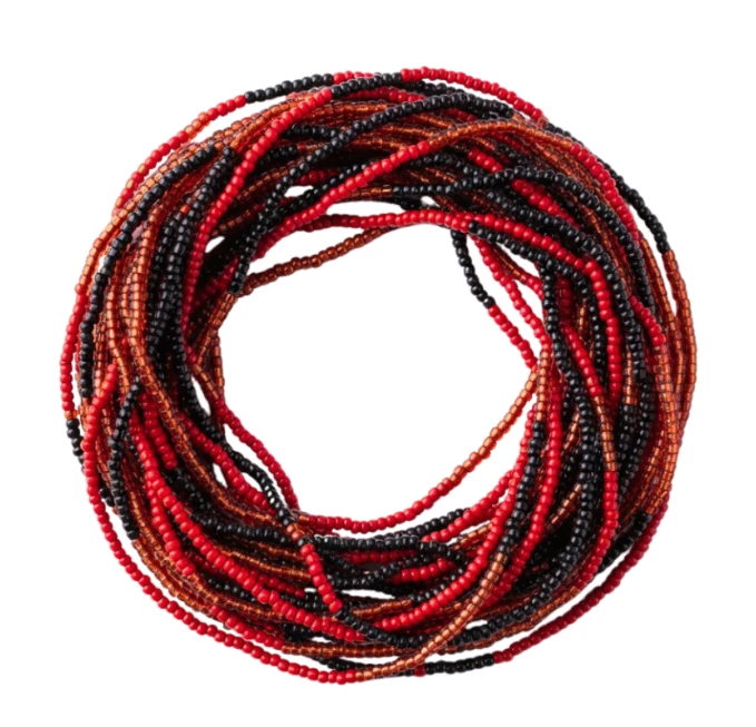 Brown Black and Red Waist Beads