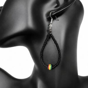 Rasta Bead Earrings Teardrop