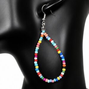 Rainbow Confetti Earrings Teardrop